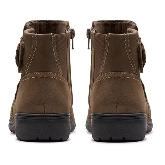 Clarks Collection Carleigh Leather Ankle Boots Women's Size 8 In Mushroom - Picture 4 of 14